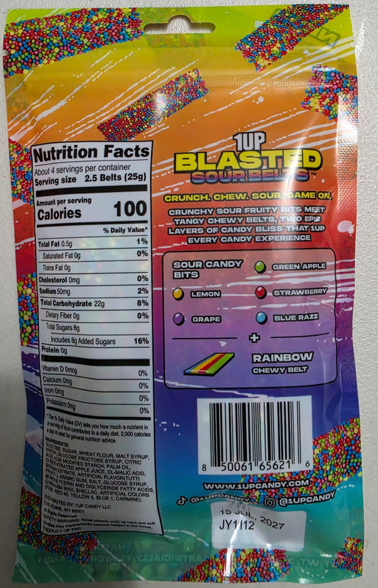 1UP Blasted Sour Belts